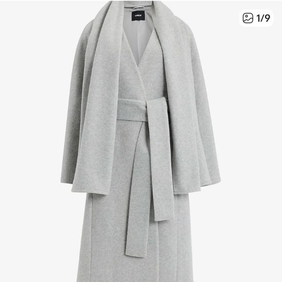 Belted Wrap Scarf Coat - Picture 1 of 7